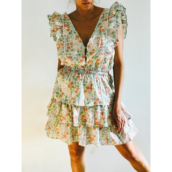 NWT Anthropologie Ines floral ruffle dress - Picture 5 of 6